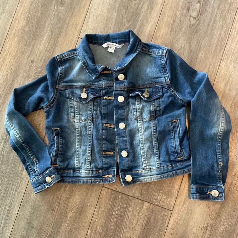 Calvin Klein Jeans Girls Blue Denim Jacket, Size M 8/10